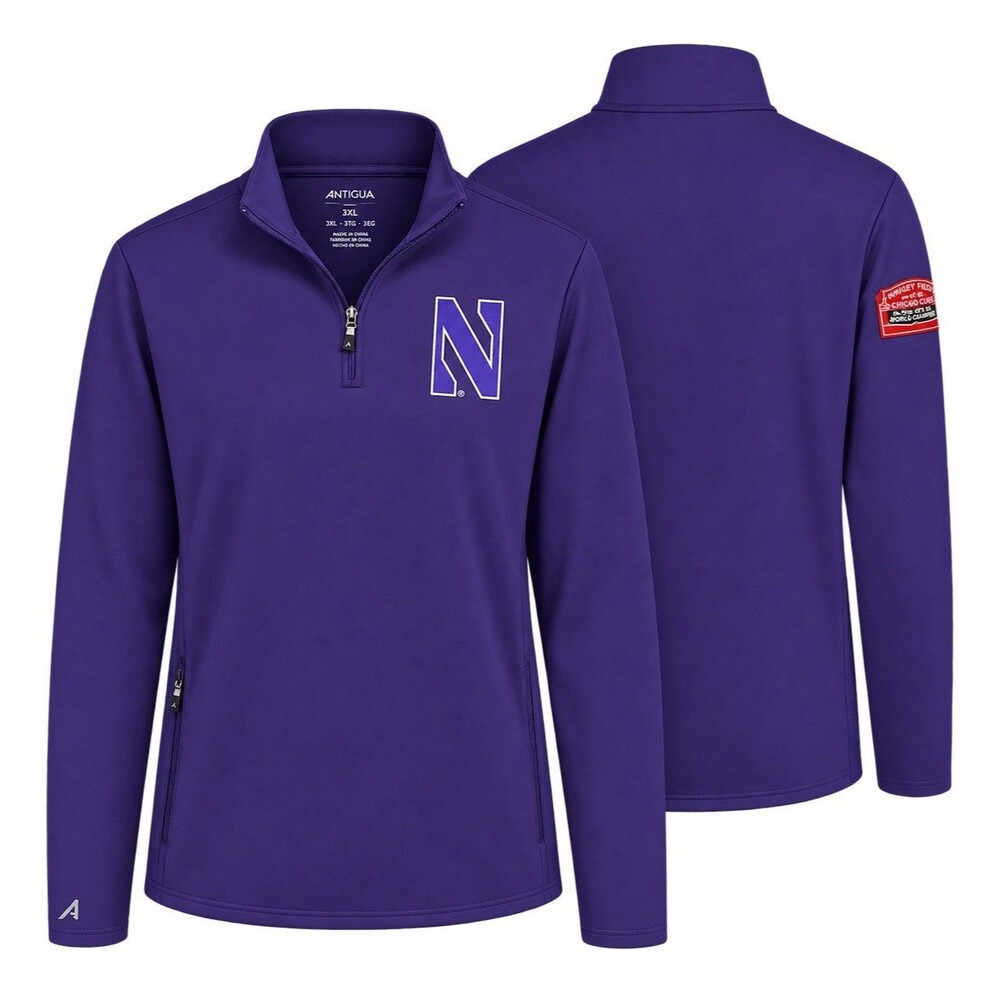 Northwestern/ Wrigley Field  Logo Antigua 1/4 Zip NWT Size 3XL